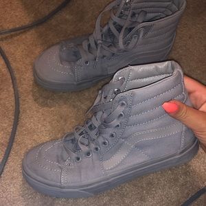 All grey high top vans
